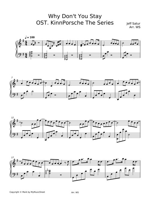 Why Don't You Stay - Jeff Satur