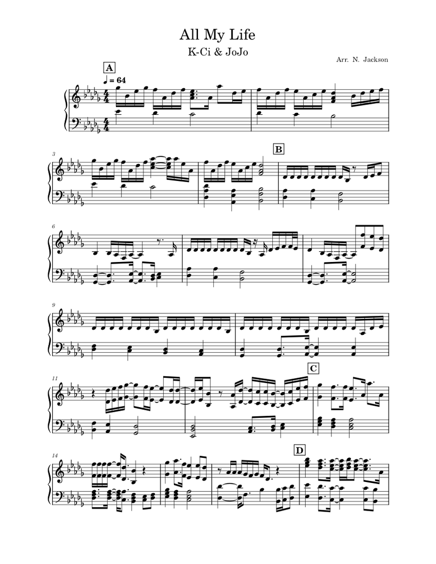 All My Life Sheet Music for Piano (Solo) | MuseScore.com