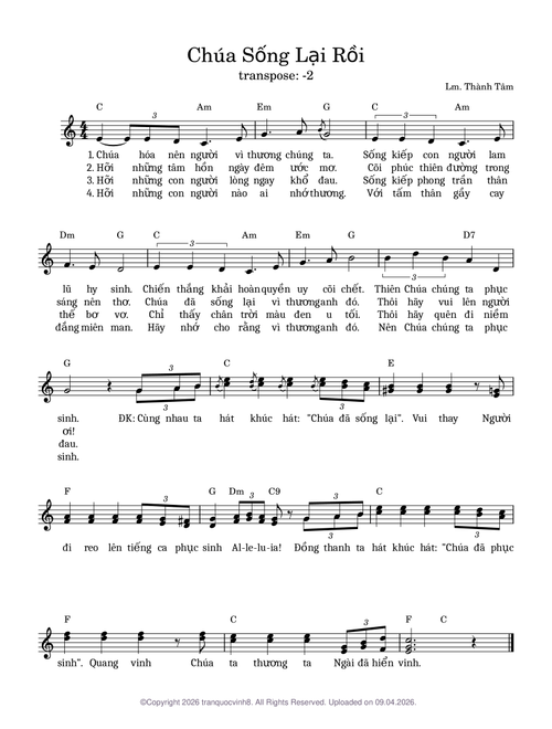 Chúa sống lại rồi - thành tâm(-2)