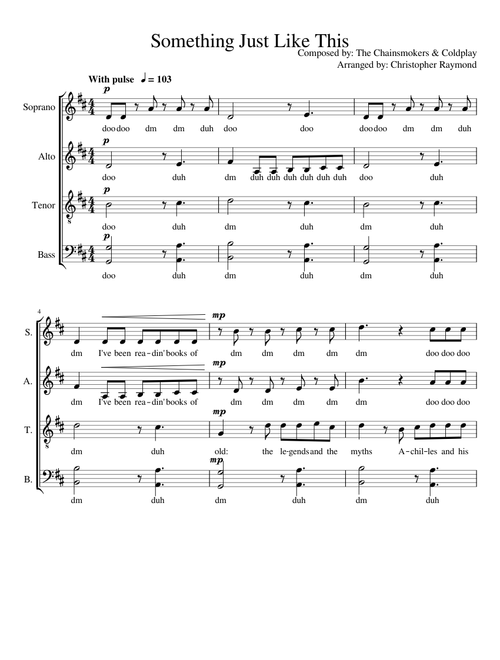 Something Just Like This A Capella (SATB)