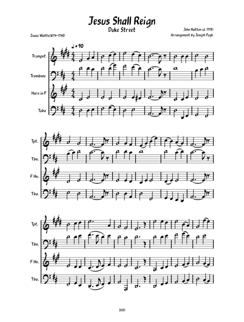 Jesus_Shall_Reign(Brass Quartet)-John Hatton