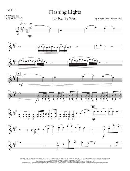 Flashing Lights (Arr. AZSAP MUSiC) - Kanye West (String Quartet)