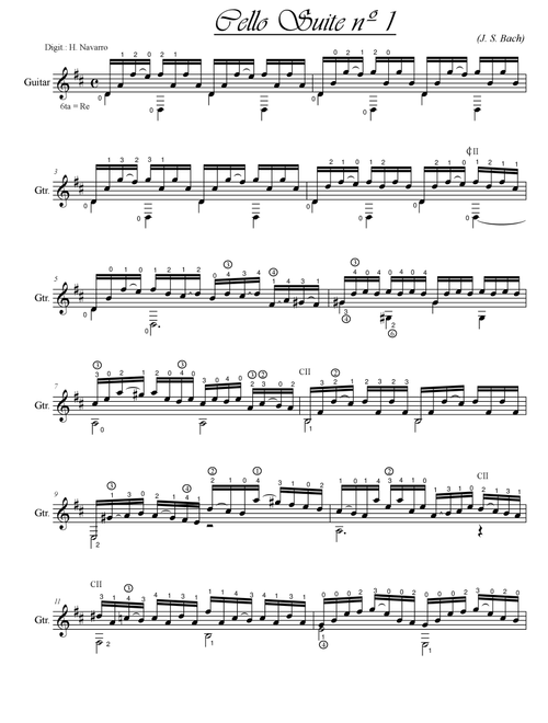 Prelude - Cello Suite nº1 (Arr. José Hernán Navarro Sánchez) (Solo Guitar)