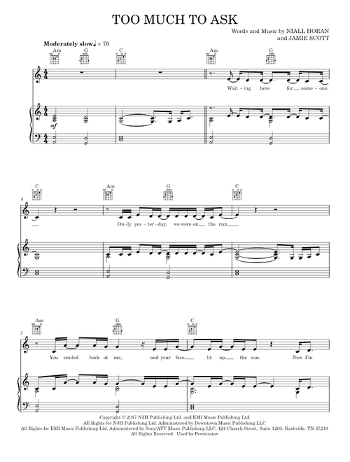 Too much to ask - Niall Horan (Piano-Vocal-Guitar)