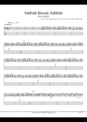 Play Official version of Sabbath bloody sabbath Sheet Music by
