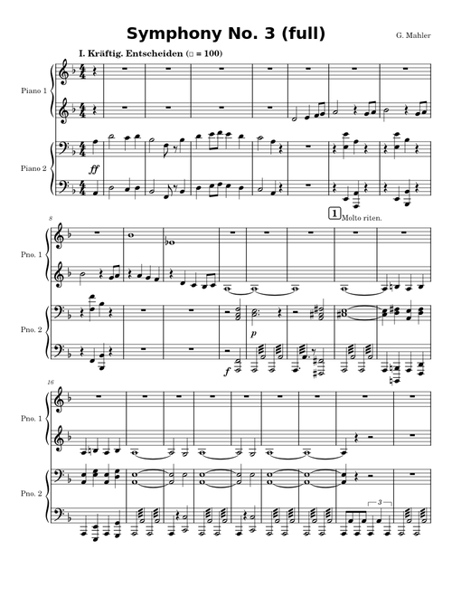 Gustav Mahler - Symphony No. 3 Mtv. 1