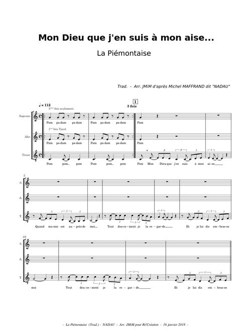 Mon Dieu que j'en suis à mon aise - NADAU