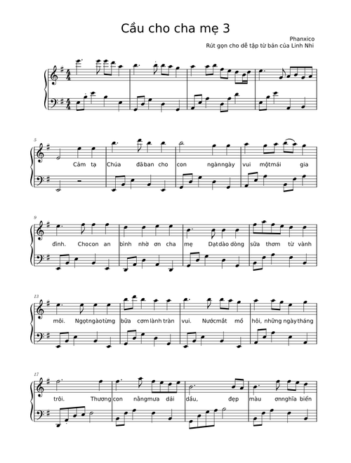 Cầu cho cha mẹ 3 - bản đơn giản