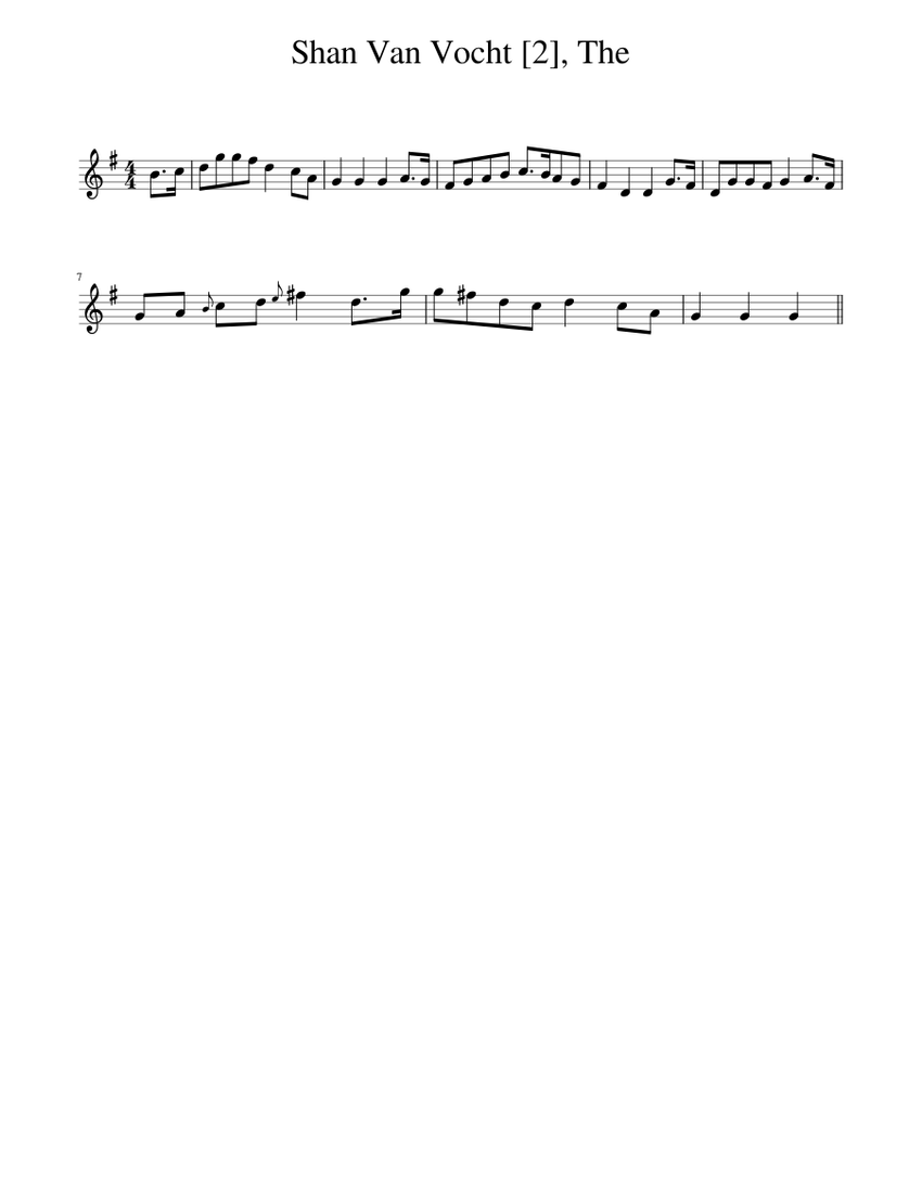 The Shan Van Vocht Sheet Music for Piano (Solo) Easy | MuseScore.com