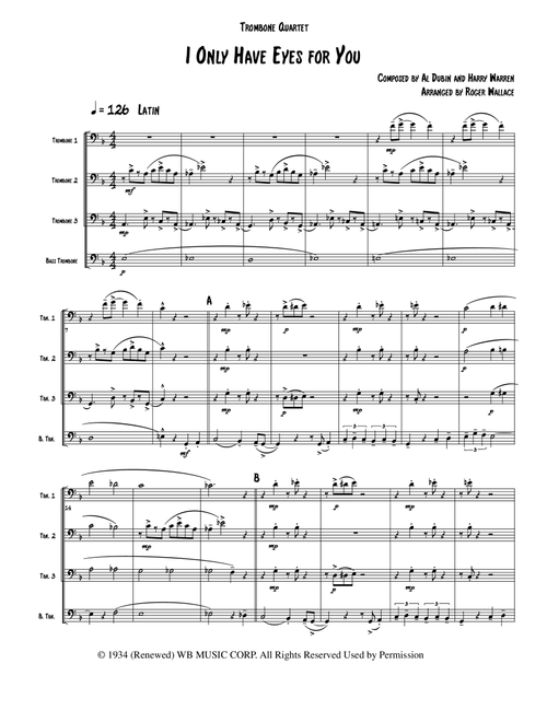 I Only Have Eyes For You (Arr. Roger Wallace) - Harry Warren, Andrea Martin, Al (dp) Dubin (Brass Ensemble)