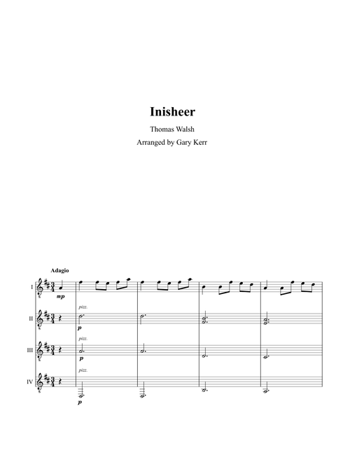 Inisheer for Guitar Quartet, Thomas Walsh