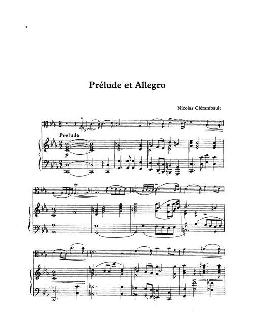 Preludium and Allegro (Arr. Unknown) - Louis-Nicolas Clérambault (Viola and Piano)