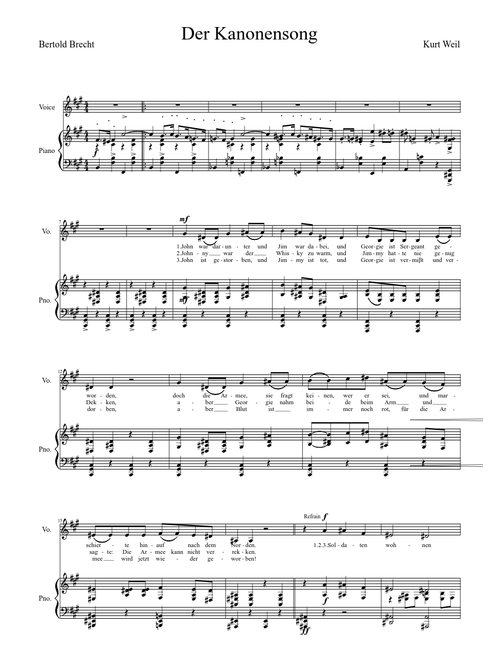 Der Kanonensong in A