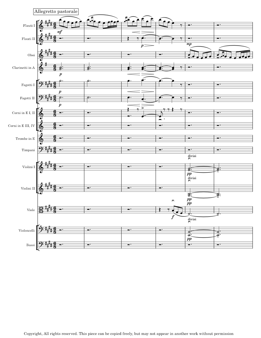 I. Morning Mood Morgenstemning Sheet Music For Cornet, Flute, Oboe ...