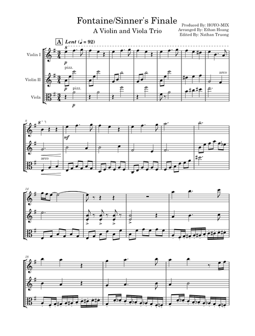 Sinner's Finale – HOYO-MiX Sinner's Finale (Violin/Viola Trio)