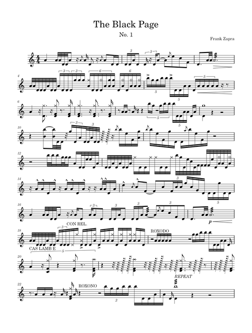 The black page – Frank Zappa