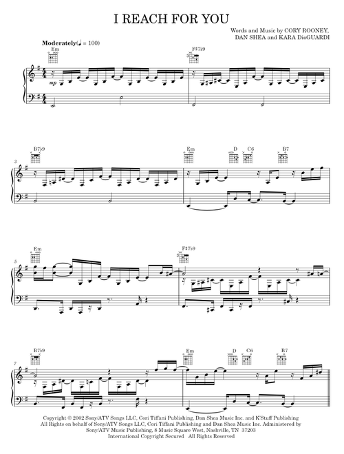 I Reach For You - Kara DioGuardi, Marc Anthony (Piano-Vocal-Guitar)