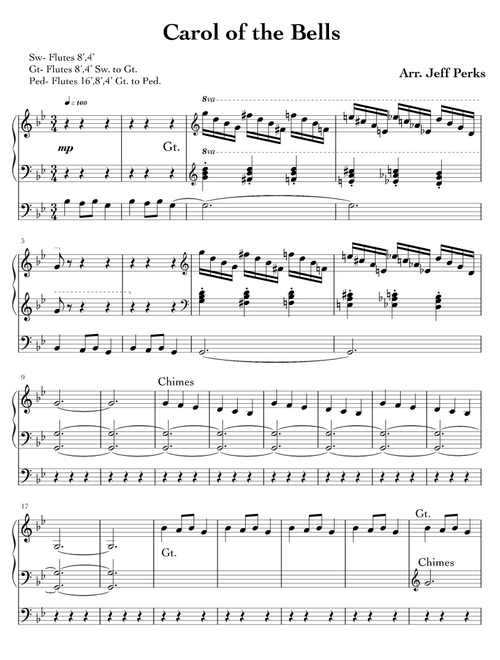 Carol of the Bells (Arr. Jeff Perks) - Mykola Leontovych (Organ)