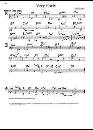 Play Official version of Very Early Sheet Music by Bill Evans for