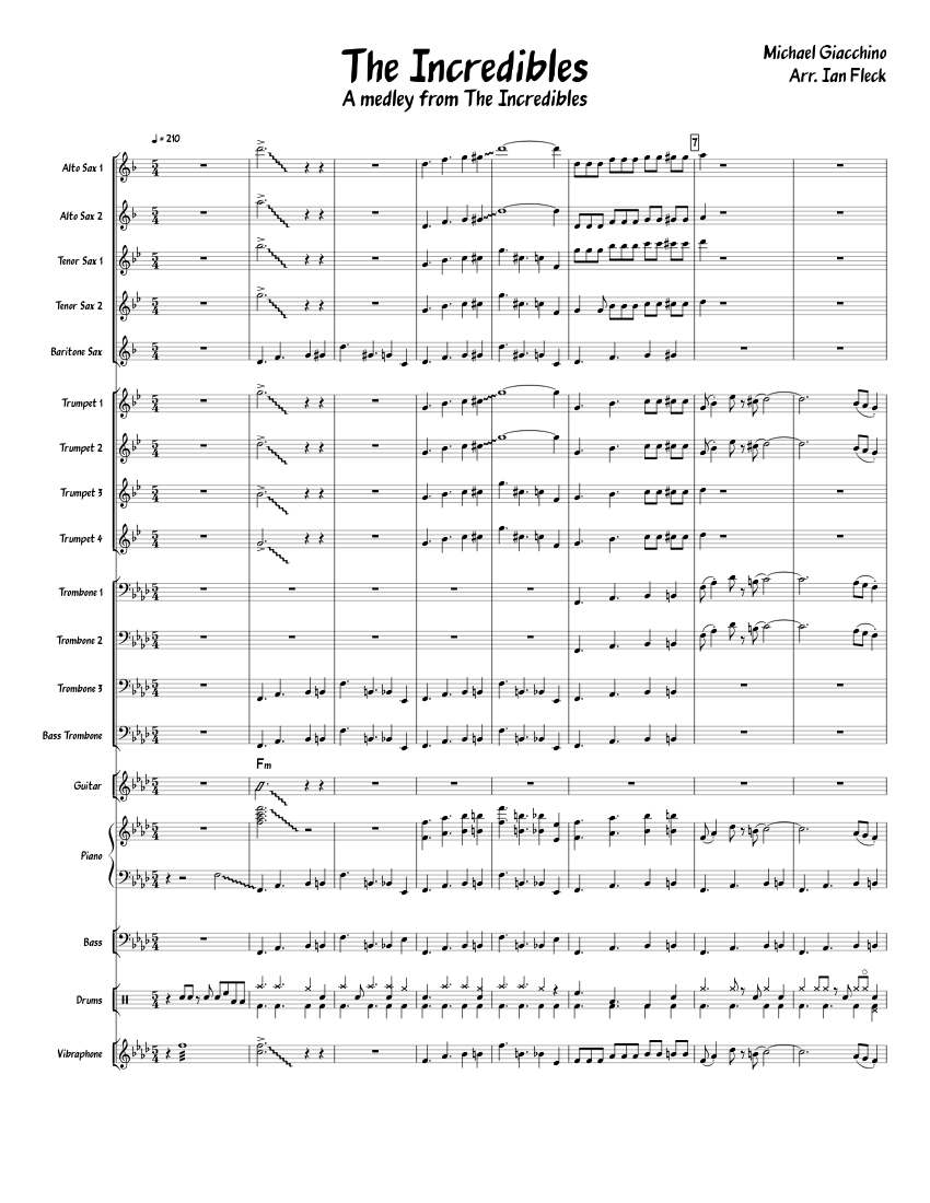 The Incredibles – Michael Giacchino Sheet Music for Piano
