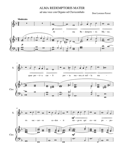 Alma Redemptoris Mater  – Lorenzo Perosi ALMA REDEMPTORIS MATER perosi