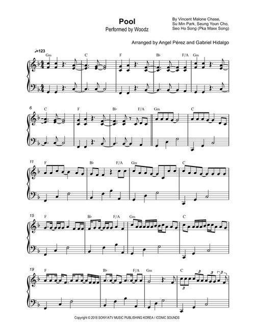 Pool (Arr. Angel Pérez, Gabriel Hidalgo) - Woodz (Piano Vocal)