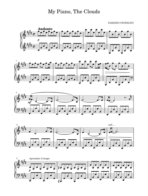 My Piano The Clouds - Paterlini