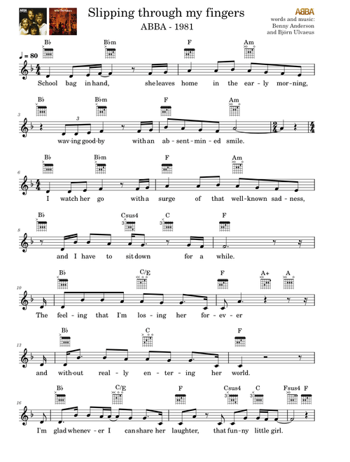 Slipping through my fingers – ABBA