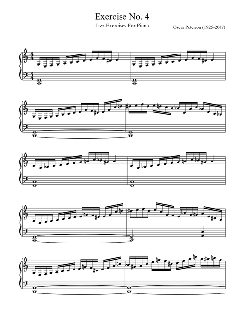 Oscar Peterson - Jazz Exercises for Piano - Exercise 4