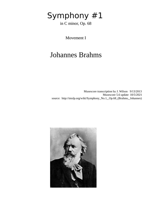 Symphony No.1, Op.68 – Johannes Brahms Brahms Symphony #1 – Mvt. 1 – Sora analysis