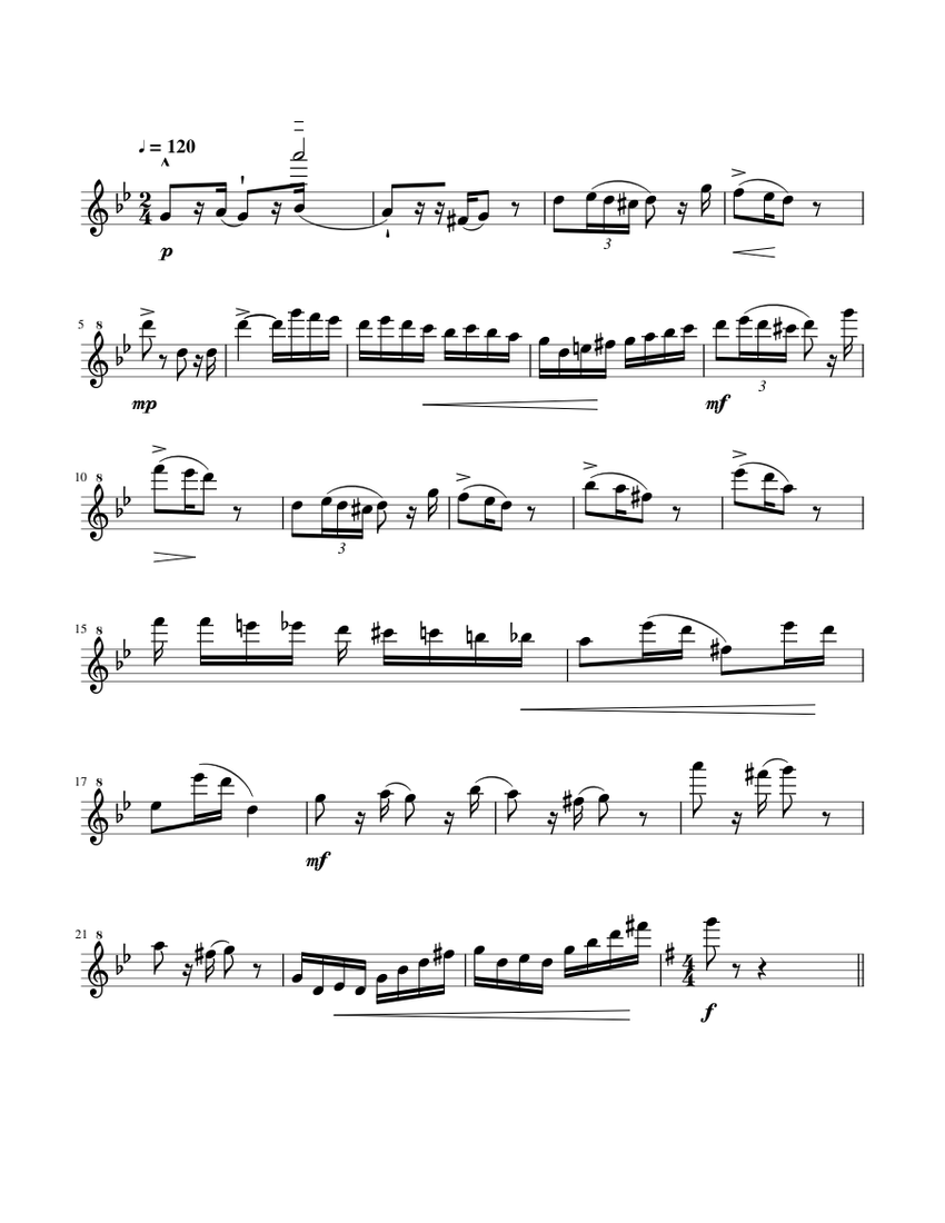 Flute Audition Solo 3c Sheet music for Vocals (Solo)