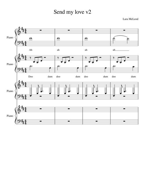 Send my love piano