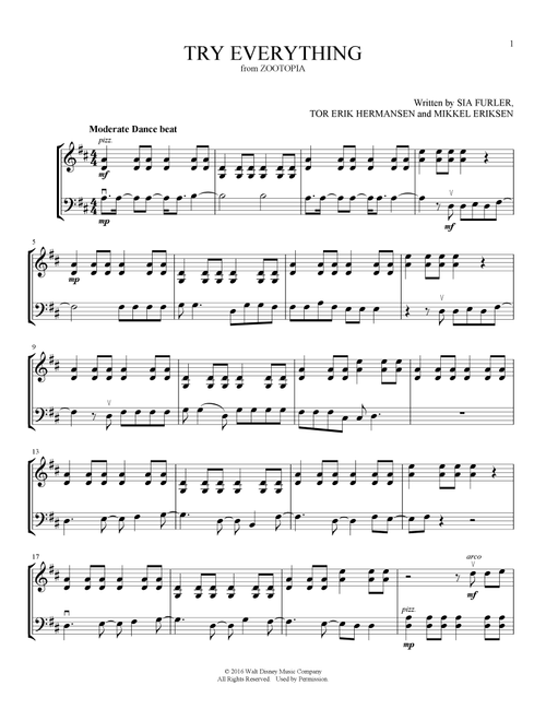 Try Everything (from Zootopia) (arr. Michelle Hynson) - Shakira (Instrumental Duet)