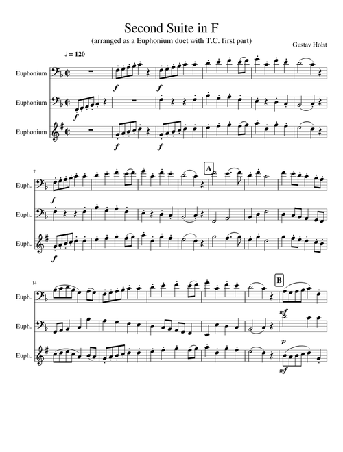 Second Suite in F: Mvmt 1- Euphonium Duet