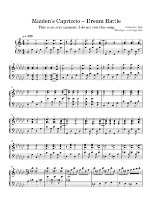 東方永夜抄】少女綺想曲 ~ Dream Battle Sheet music for Piano 東方永夜抄】少女綺想曲 ~ Dream Battle Sheet music for Piano