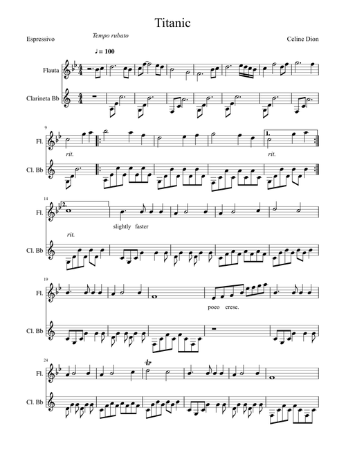 Titanic - Duo Flute and Clarinet