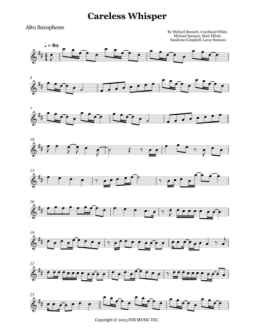 Careless Whisper (Arr. Wesley S. SIlva) - Gabrielle Aplin (Alto Sax Solo)