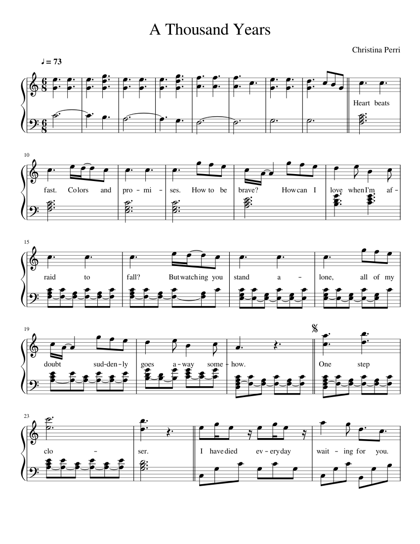 Christina Perri - A Years - piano tutorial
