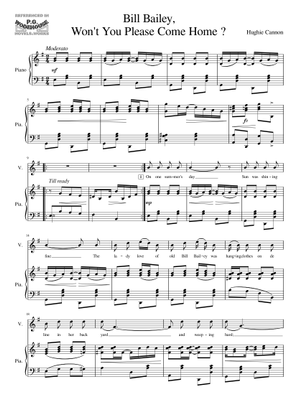 Bill Bailey (Lead sheet with lyrics ) Sheet Music with Chords for
