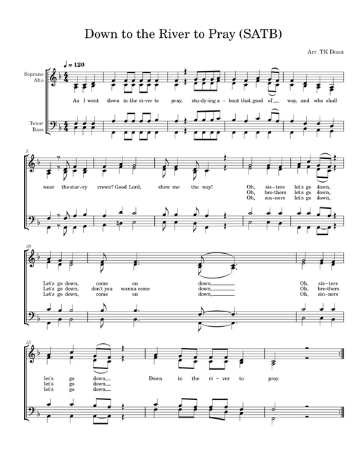 Down to the River to Pray (SATB)