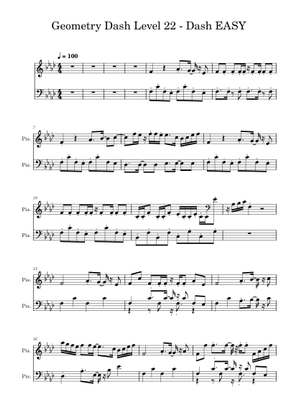 Dash – MDK Geometry Dash - Dash Sheet Music for Piano (Solo) easy ...