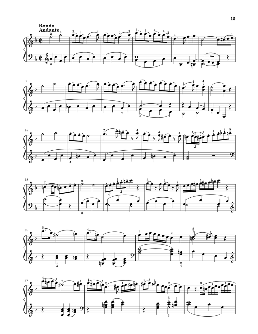 Sonata No. 15, 3rd Movement K. 533 Sheet Music for Piano (Solo