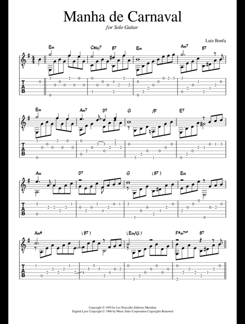A Day In The Life Of A Fool (manha De Carnaval) (Arr. Joachim Ribbentrop) - Carl Sigman, Luiz Bonfa (Solo Guitar)