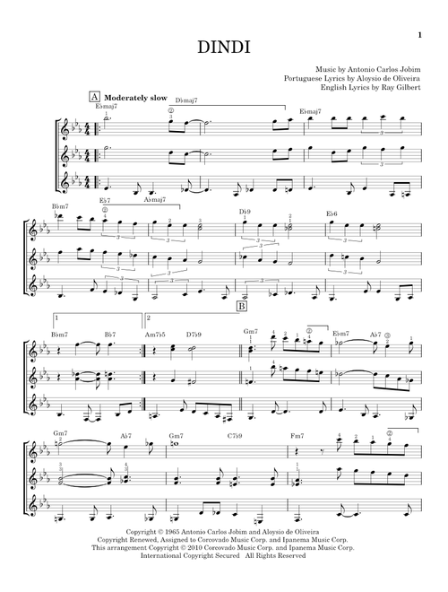 Dindi - Aloysio de Oliveira (Guitar Ensemble)