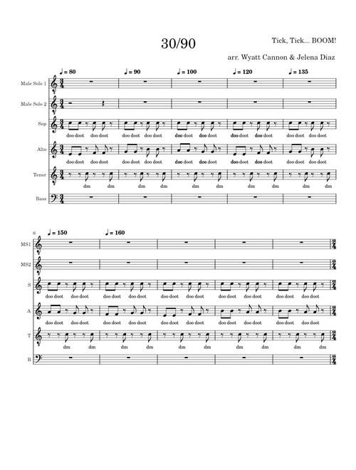 30/90 – Jonathan Larson, Tick, Tick...Boom! Musical 30/90 – Jonathan Larson, Tick, Tick...Boom! SATB A Cappella