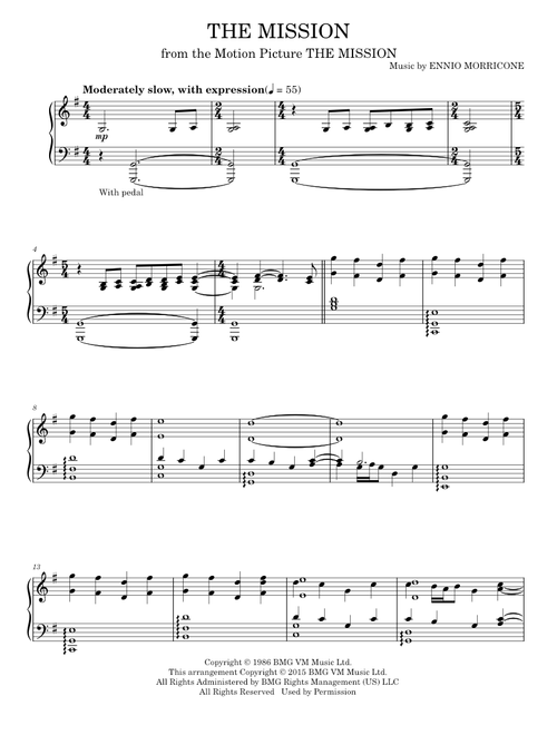 River - The Mission - Ennio Morricone (Piano Solo)