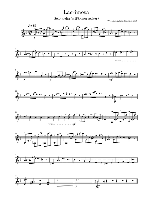 Lacrimosa – Wolfgang Amadeus Mozart Lacrimosa