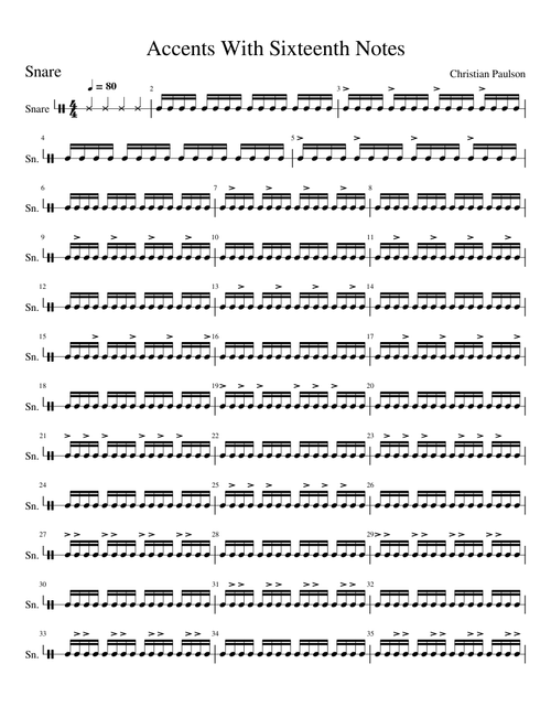 Accents With Sixteenth Notes