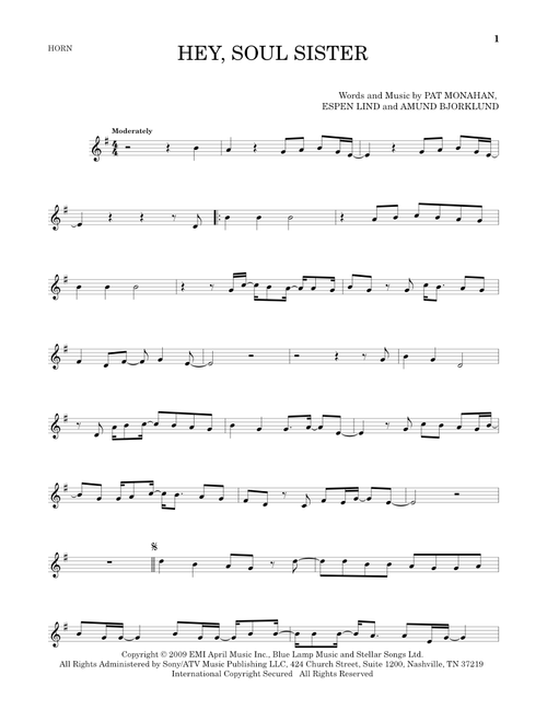Hey, Soul Sister - Train (French Horn Solo)