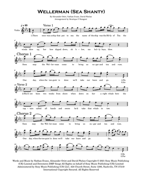 Wellerman (Arr. Henrique F Mangoni) - Nathan Evans (Violin Solo)